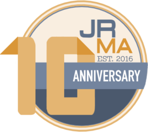 JRMA 10th anniversary logo. Established 2016